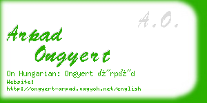 arpad ongyert business card